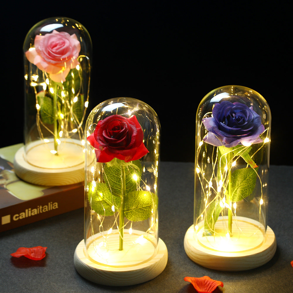 Glass Shade Rose Lamp SwagDials