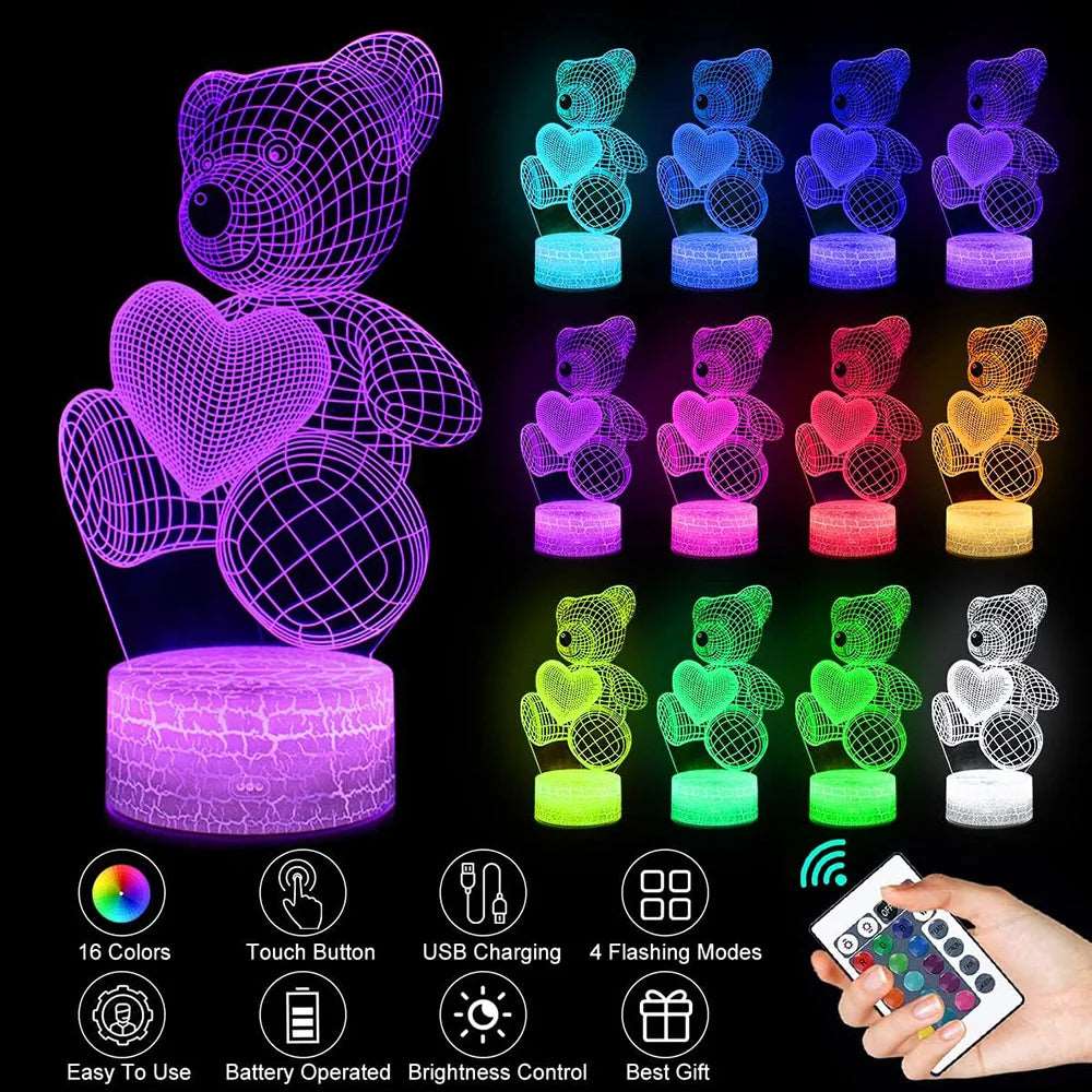 3D Lamp Acrylic USB LED Night Lights Neon Sign Lamp Xmas Christmas Decorations For Home Bedroom Birthday Decor Valentines Day Gifts SwagDials