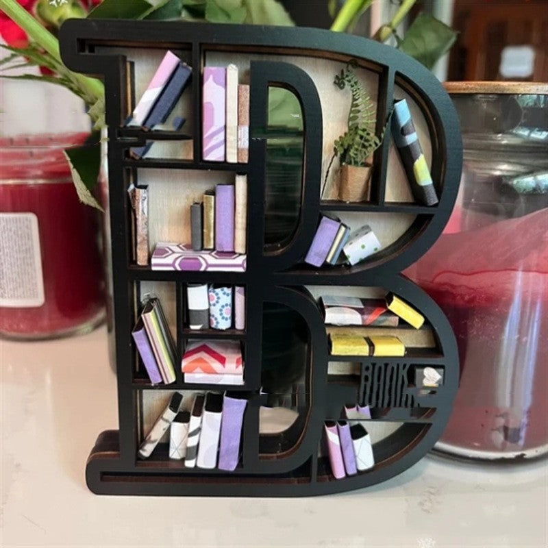 Custom Initial Book Lover Miniature Bookshelf SwagDials