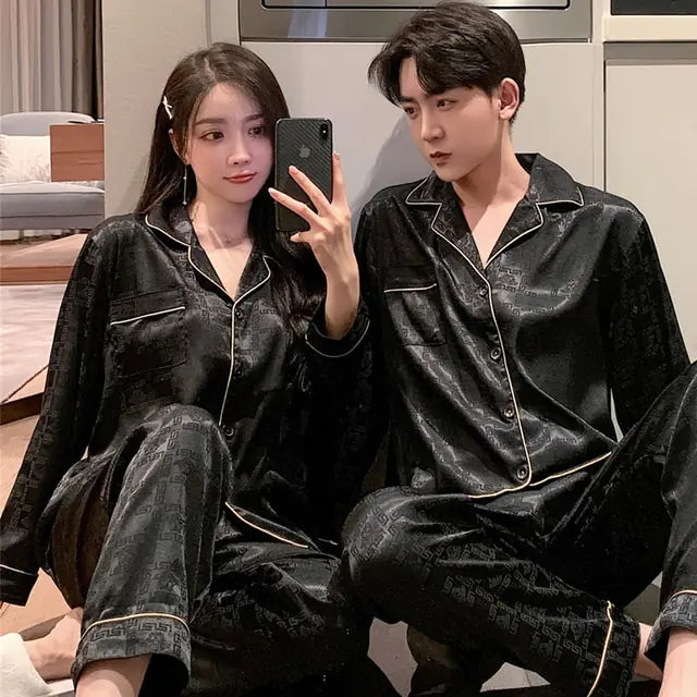 Couple Luxury Silk Pajamas Sets SwagDials