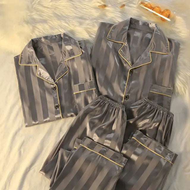 Couple Luxury Silk Pajamas Sets SwagDials