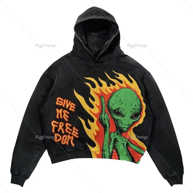 Punk Wind Ninja Printed Hoodies SwagDials