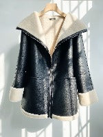 Nordic Leather Overcoat Coat For Women SwagDials