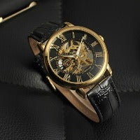 Hollow Mechanical Skeleton Transparent  Leather Watch SwagDials Perfect for Super Saturday 2023