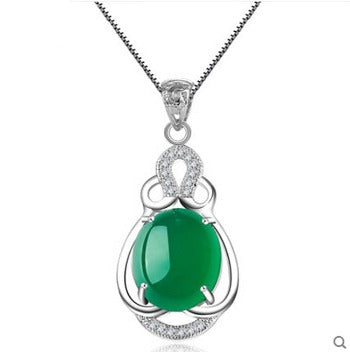 Sterling Silver green pendant necklace SwagDials