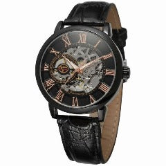 Hollow Mechanical Skeleton Transparent  Leather Watch SwagDials Perfect for Super Saturday 2023