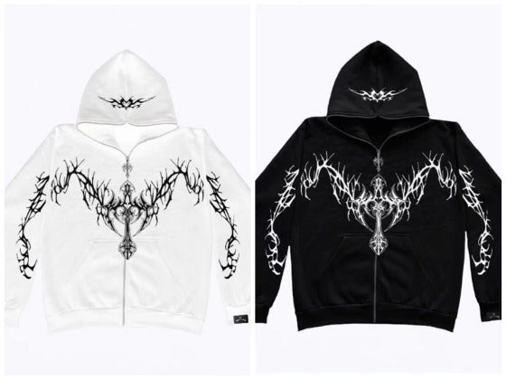Gothic Clothing Trend Zipper Hoodies SwagDials Perfect for Super Saturday 2023